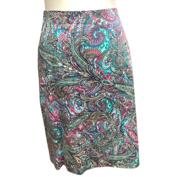 Talbots Petite Multicolor Paisley Skirt, Size 6P - Colorful, Vibrant, Casual - Picture 10 of 10